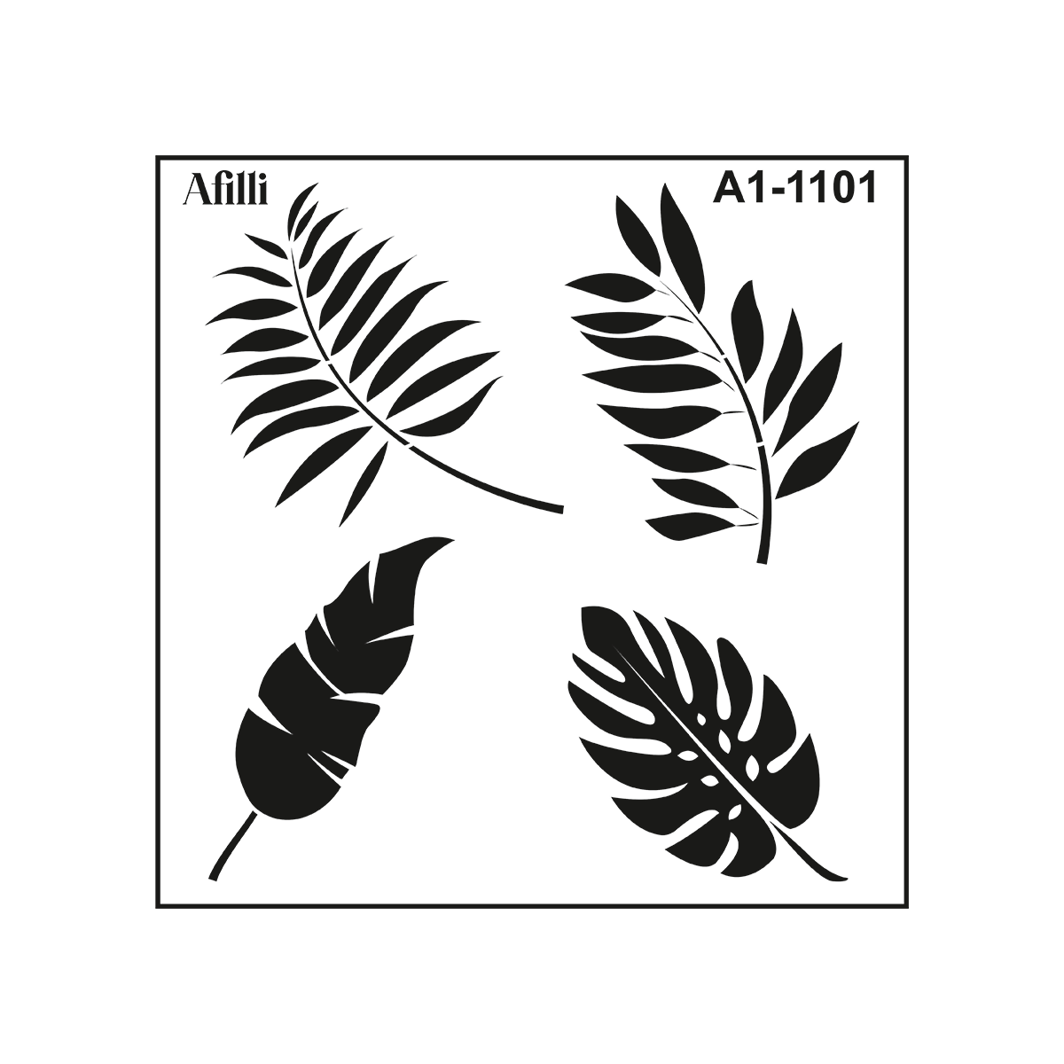 Afilli Stencil A1-1101 Yapraklar Thumb 1