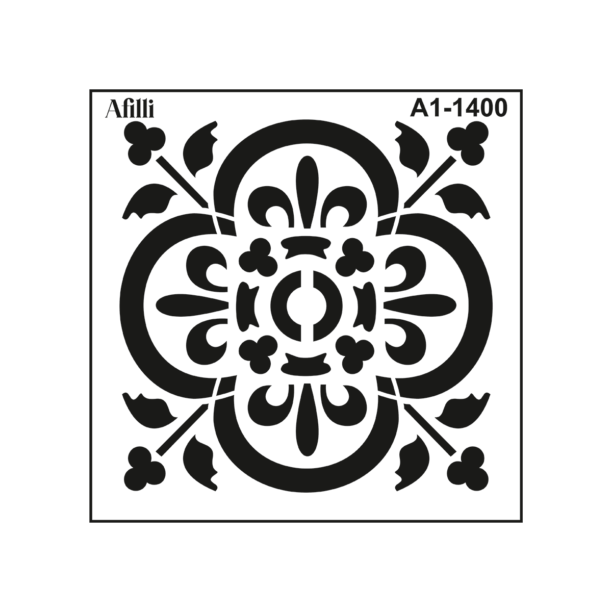 Afilli Stencil A1-1400 Çiçekli Çini Hero